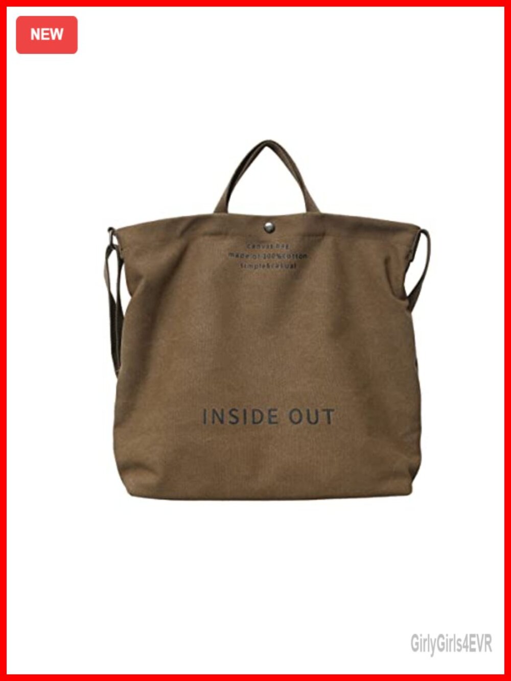 Women Canvas Tote Handbag Crossbody Shoulder Work Bag Letter Print
